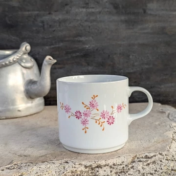 Alföldi Porcelán bögre virágmintával