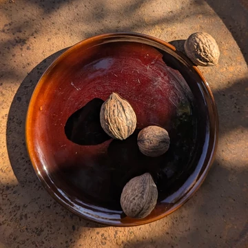 Csokoládébarna mázas kerámia tányér szett 5 darabos, süteményekhez vagy szendvicsekhez