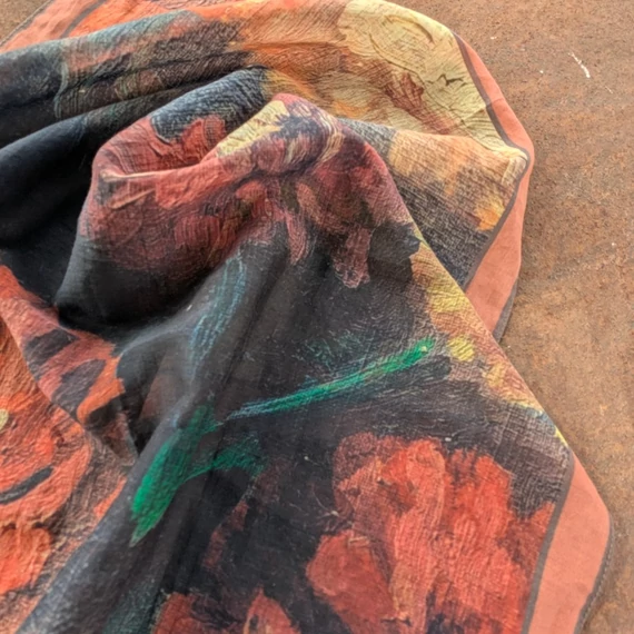 Rézvirágos pamut-selyem kendő – MIÉRT NOVEMBEr? kollekció