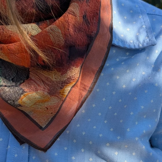 Rézvirágos pamut-selyem kendő – MIÉRT NOVEMBEr? kollekció