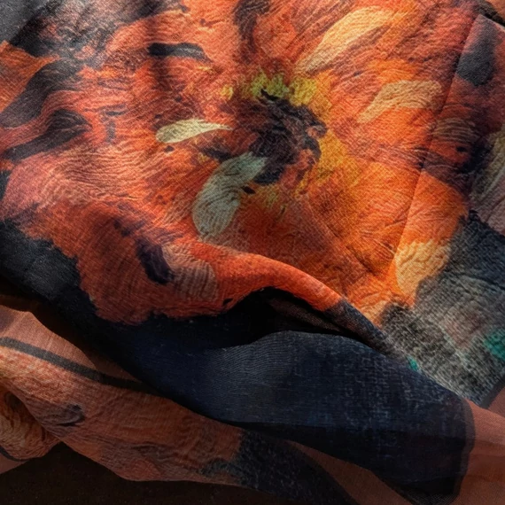 Rézvirágos pamut-selyem kendő – MIÉRT NOVEMBEr? kollekció