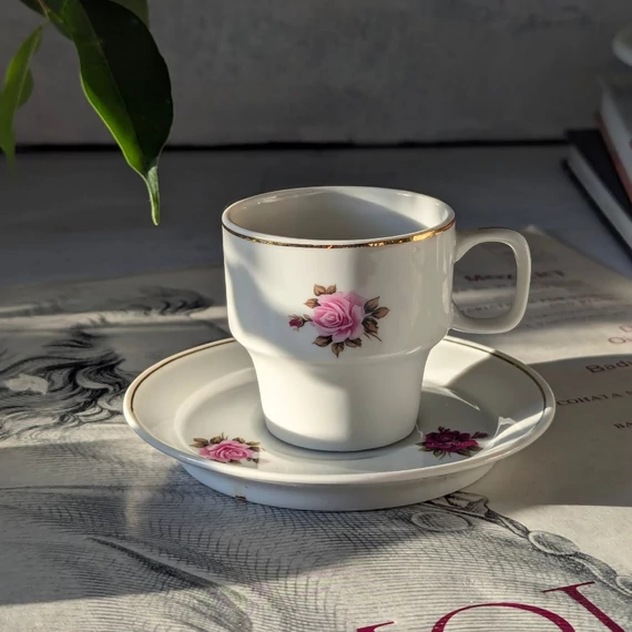 Hollóházi porcelán készlet kávézáshoz
