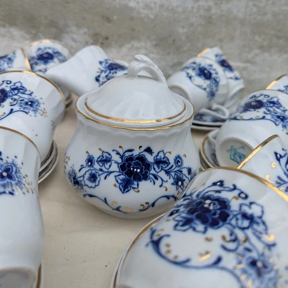 JRJS Cluj kobaltkék mintás porcelán készlet