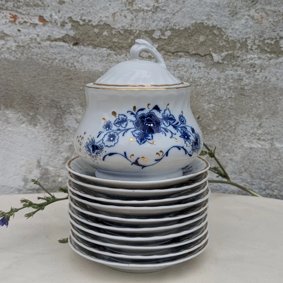 JRJS Cluj kobaltkék mintás porcelán készlet