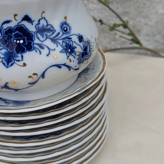 JRJS Cluj kobaltkék mintás porcelán készlet