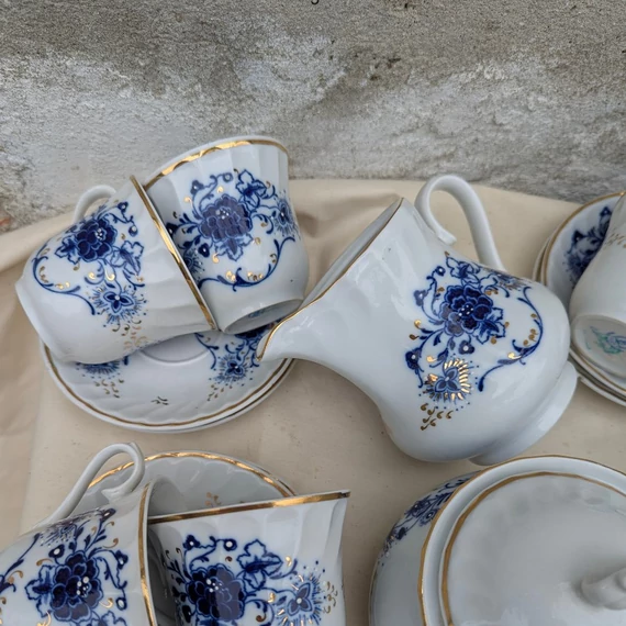 JRJS Cluj kobaltkék mintás porcelán készlet