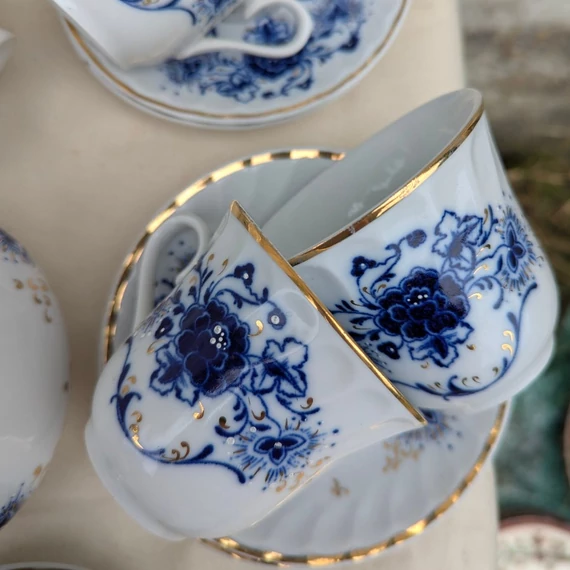 JRJS Cluj kobaltkék mintás porcelán készlet