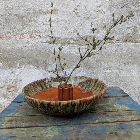Kerámia tál ikebana kompozíciókhoz