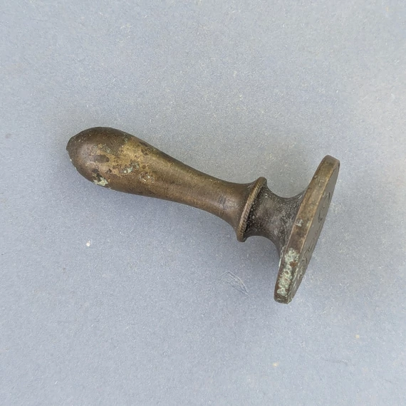Antik réz negatív pecsétnyomó O.A. monogrammal