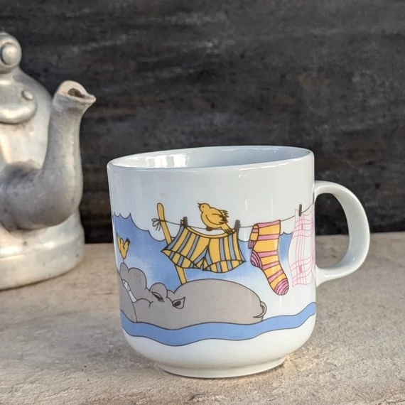 Alföldi Porcelán bögre vízilovakkal