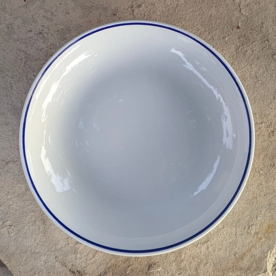 Guy Degrenne kék csíkos mélytányér