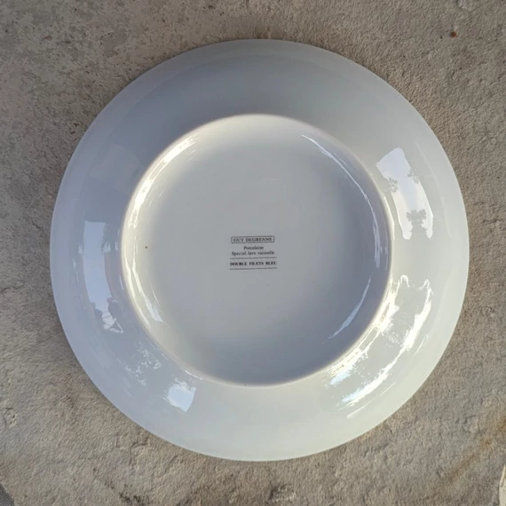GUY DEGRENNE kék csíkos mélytányér