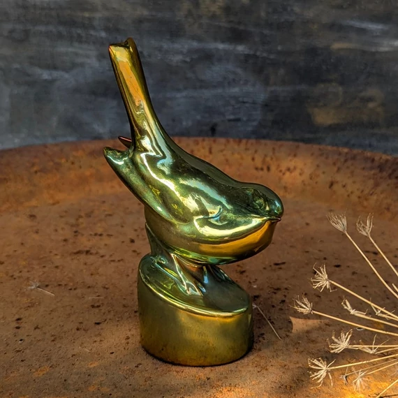 Zsolnay eozin mázas porcelán madárka