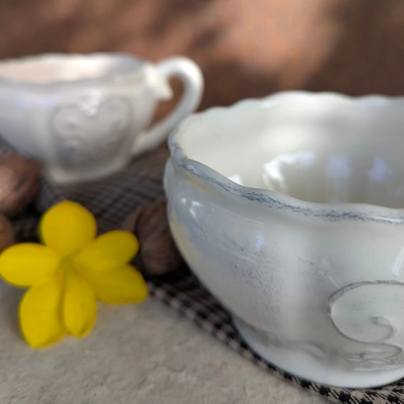 Romantikus nagy méretű kerámia bögrék (Vanilia Kerámia, 2db)