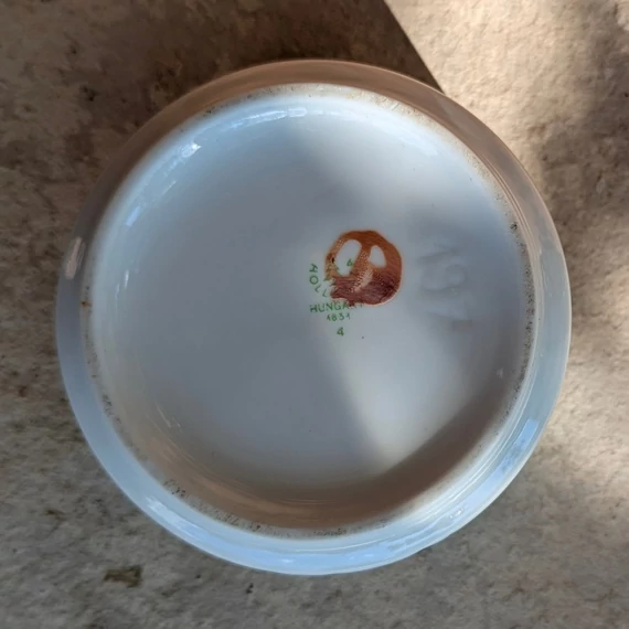 Hollóházi virágos cukortartó