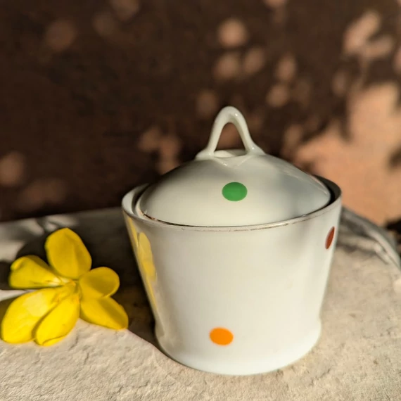 Hollóházi pöttyös cukortartó és tejkiöntő