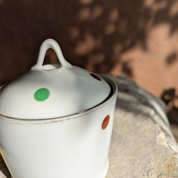 Hollóházi pöttyös cukortartó és tejkiöntő