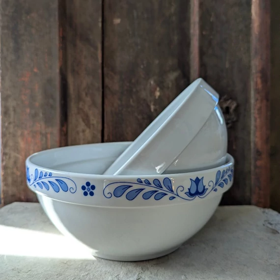 Alföldi Porcelán tál – kék tulipános népi minta