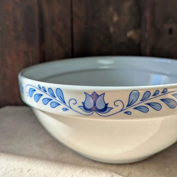 Alföldi Porcelán tál – kék tulipános népi minta