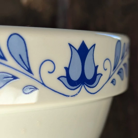 Alföldi Porcelán tál – kék tulipános népi minta