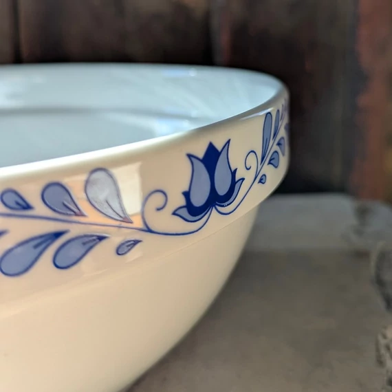 Alföldi Porcelán tál – kék tulipános népi minta