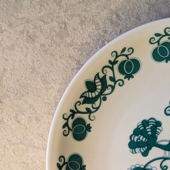 Alföldi Porcelán zöld pávás tányér szett - 3 db