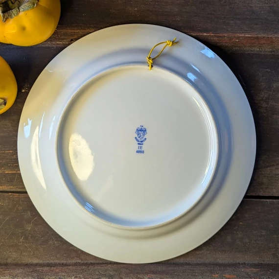 Alföldi Porcelán tányér zöld madaras dekorral