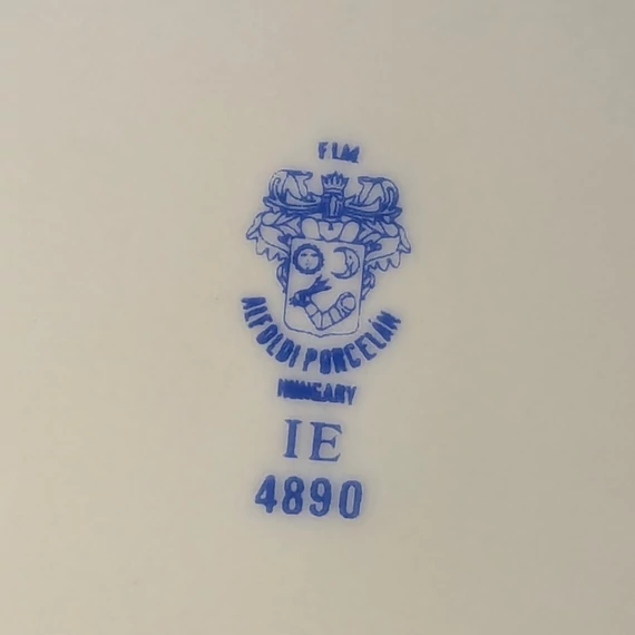 Alföldi Porcelán tányér zöld madaras dekorral
