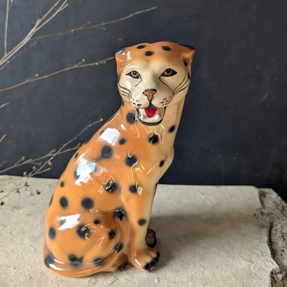 Vintage kerámia gepárd figura