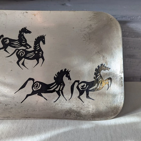 WMF IKORA Silverplate falitányér lovas motívummal
