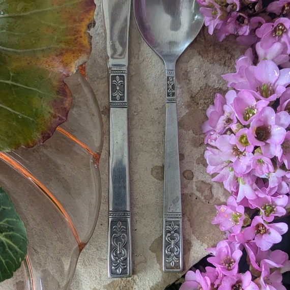 Vintage Customcraft rozsdamentes evőeszköz készlet (39 darabos)