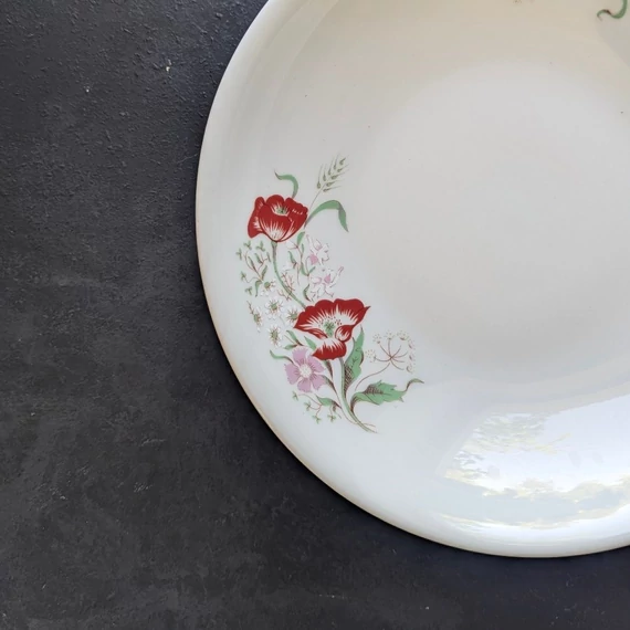 Pipacsos Alföldi Porcelán mélytányér 