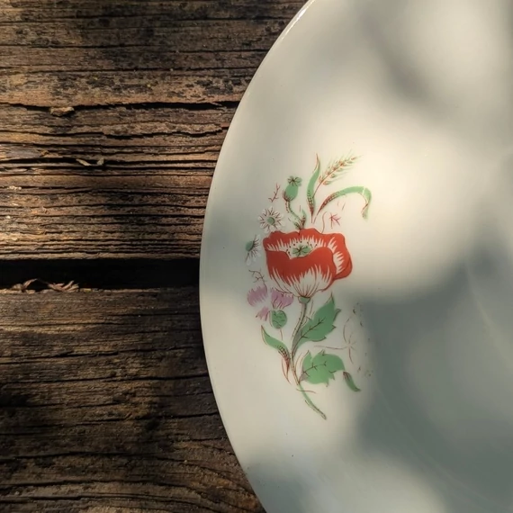 Pipacsos Alföldi Porcelán lapostányér