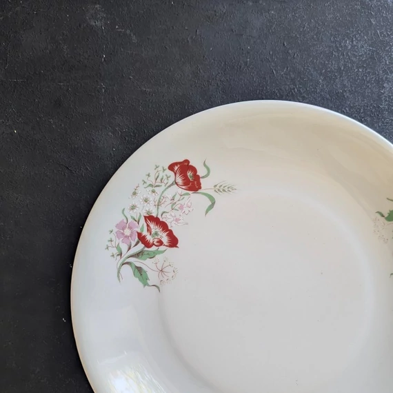 Pipacsos Alföldi Porcelán lapostányér