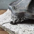Patinás ezüstözött fém gyertyatartó