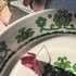 Alföldi Porcelán tányér zöld népi mintával