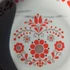 Alföldi Porcelán tányér piros népi mintával