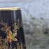 Sötétkék aranyig virágmintás Bavaria váza
