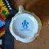 Sárga virágos porcelán tejkiöntő