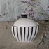 Fekete-fehér, csíkos Hollóházi porcelán bonbonier