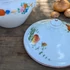 Szamóca mintás antik porcelán fedő
