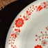 Alföldi Porcelán piros dekoros tányér