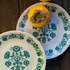 Alföldi Porcelán zöld pávás tányér szett - 3 db
