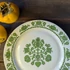 Alföldi Porcelán tányér zöld madaras dekorral