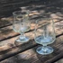 Szőlőfürtös metszett üveg pohárkészlet – 6 darabos vintage talpas szett