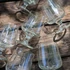 Szőlőfürtös metszett üveg pohárkészlet – 6 darabos vintage talpas szett